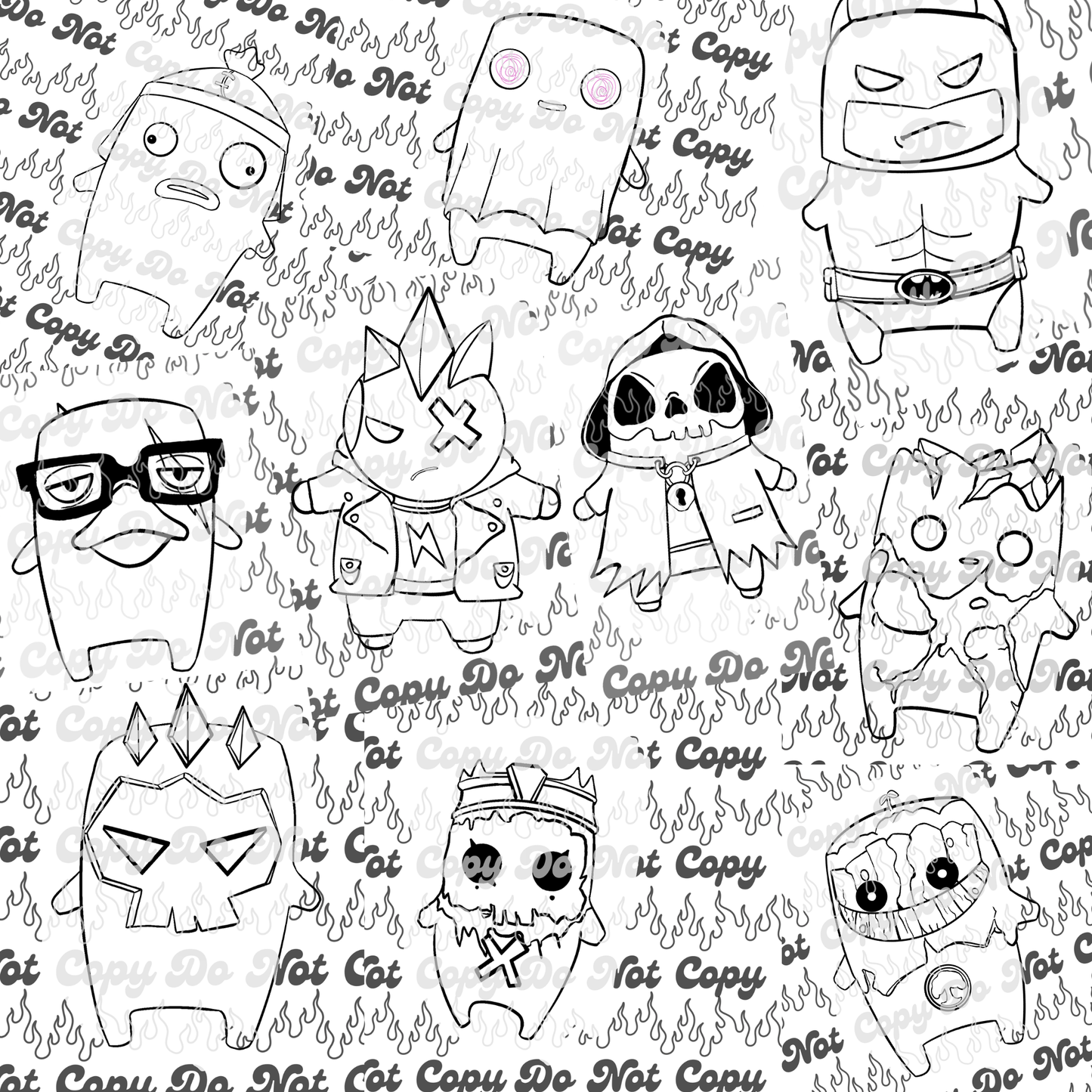 Kai’s Base Bundle Vol. 1 | 10 Original Hand-Drawn Line Art Bases(10 only)