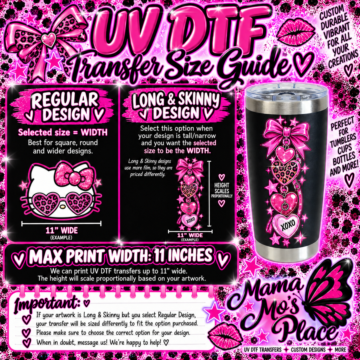 ✨ UV DTF Transfer | Regular + Long & Skinny ✨ Everyday✨ CUSTOM & GALLERY DTF TRANSFERS ✨