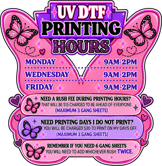 UV DTF RUSH FEE